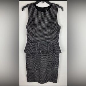 Ann Taylor Womens Dress 4 Black A Line Peplum Sleeveless Knit Stretch